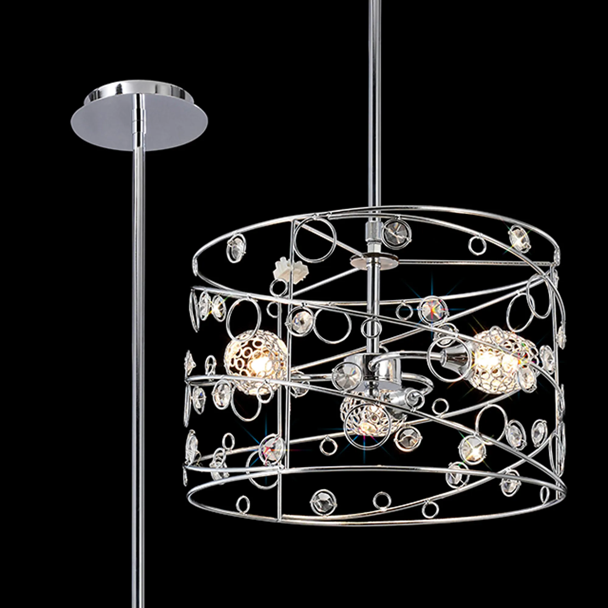 IL30038  Sorrento Crystal Pendant 3 Light